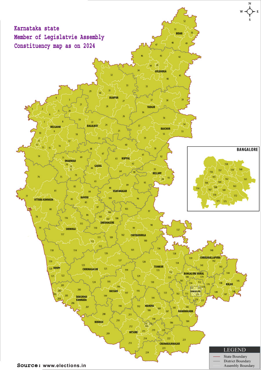Karnataka MLA Constituency map
