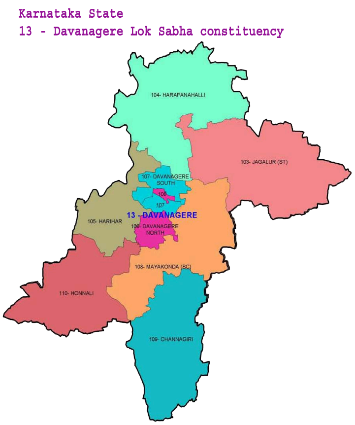 mpDavanagere MP map